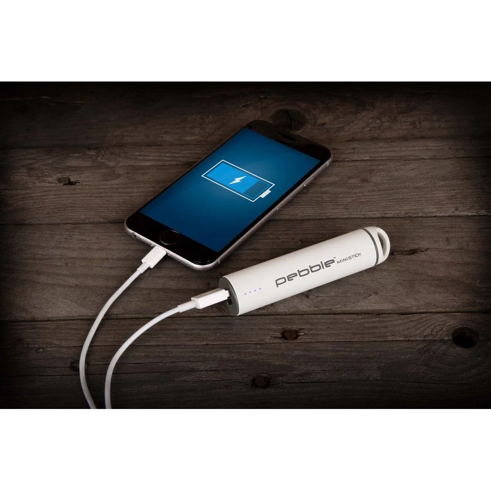 Chytrá bílá powerbanka na cesty Veho Global Group Pebble Ministick Powerbank, 2 200 mAh v:1021030