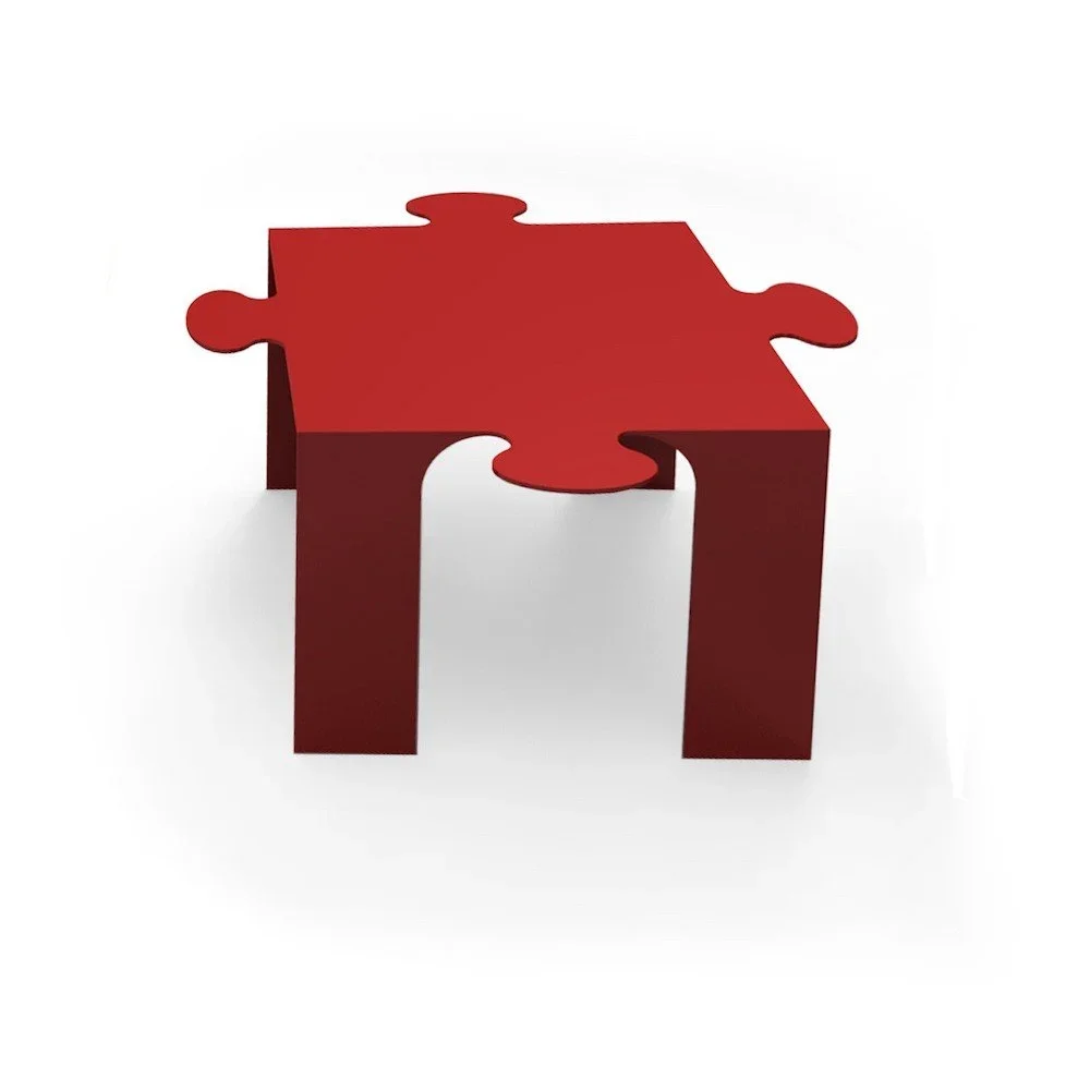 Červený odkládací stolek Caoscreo Puzzle Out v:718512