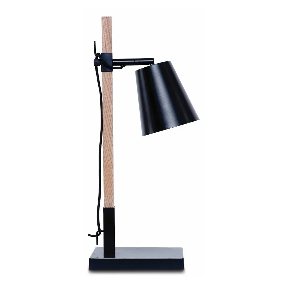 Černá stolní lampa s konstrukcí z jasanu Citylights Sydney v:926906