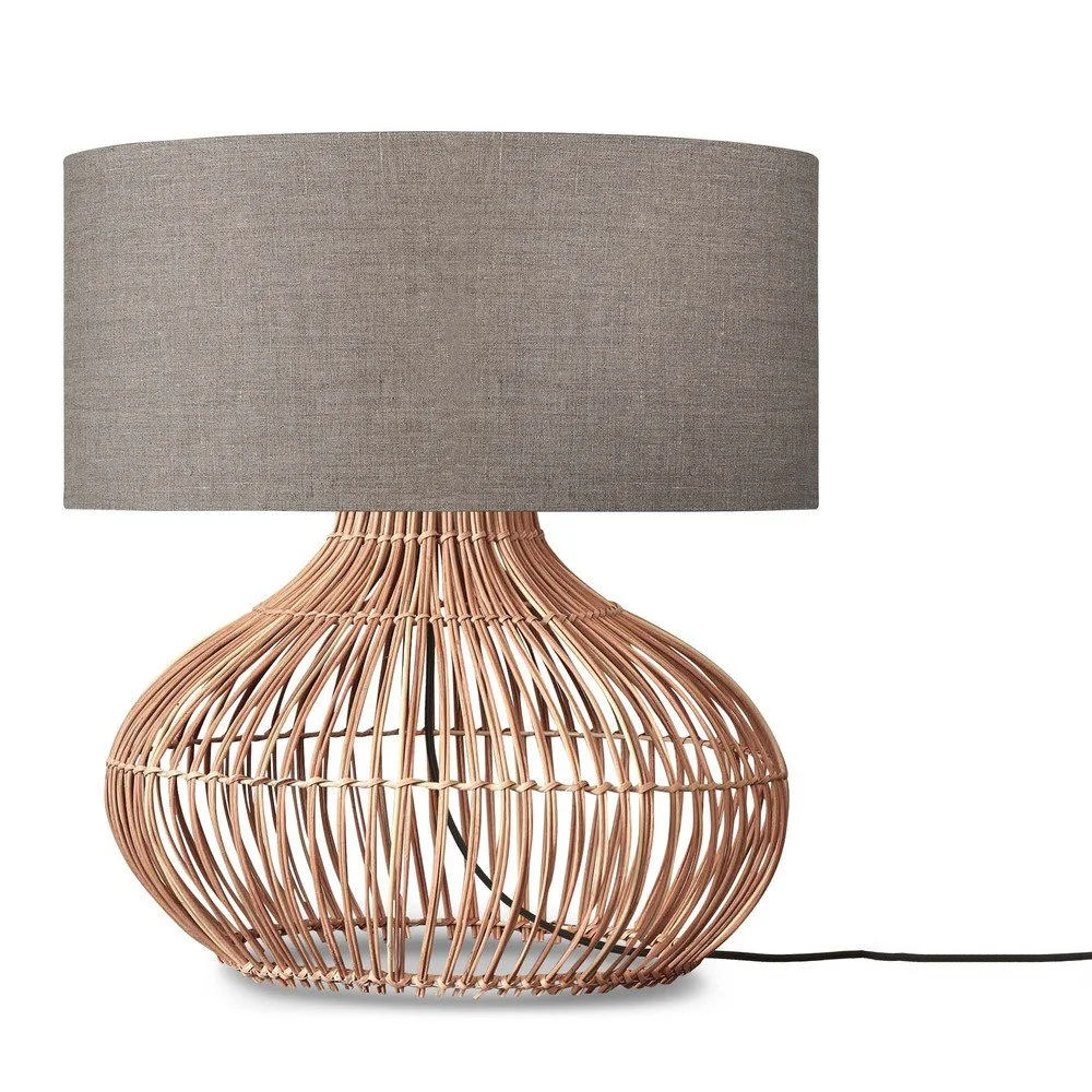 Stolní lampa s textilním stínidlem v béžovo-přírodní barvě Kalahari – Good&Mojo v:1605862