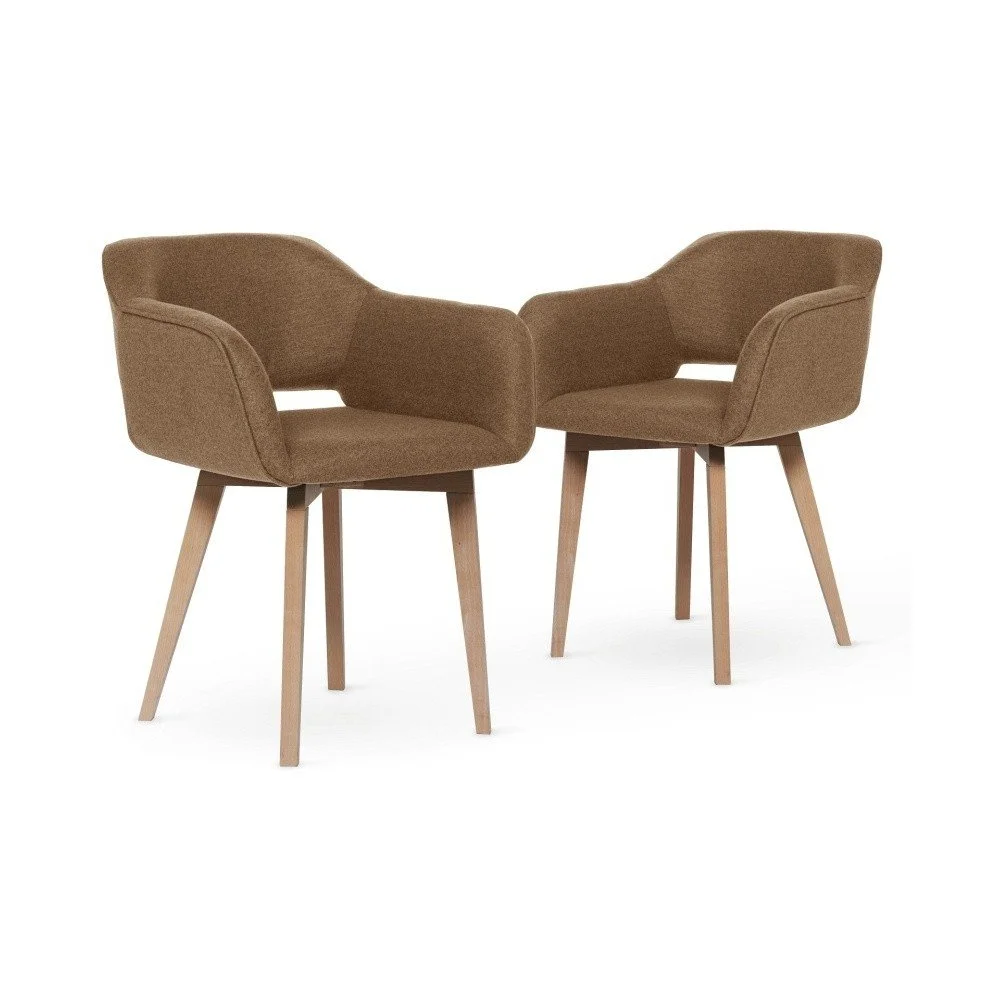 Sada 2 hnědých jídelních židlí se světlými nohami My Pop Design Oldenburg v:1065084