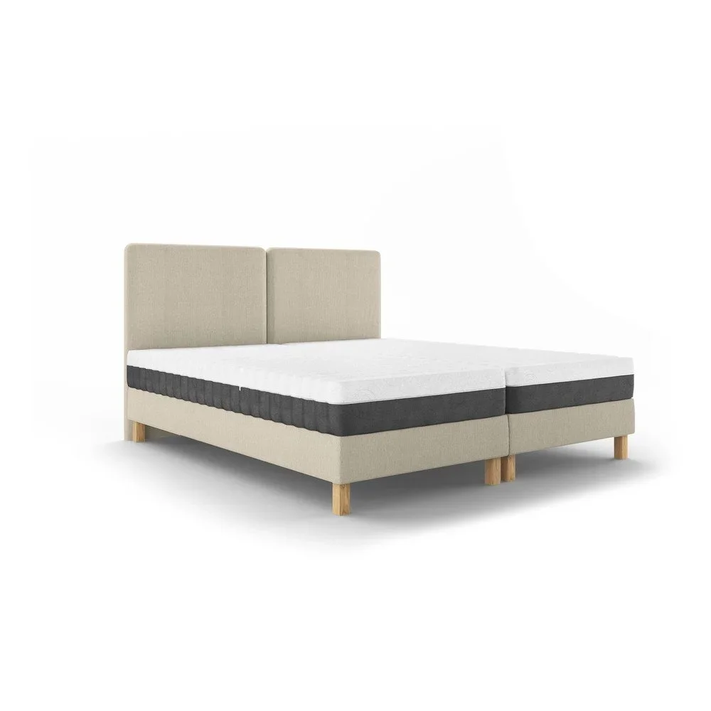 Béžová čalouněná dvoulůžková postel s roštem 160x200 cm Lotus – Mazzini Beds v:1437053