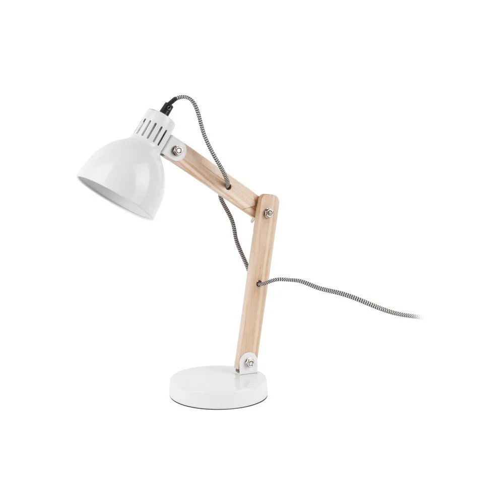 Bílá stolní lampa s dřevěnými detaily Leitmotiv Ogle v:1178818