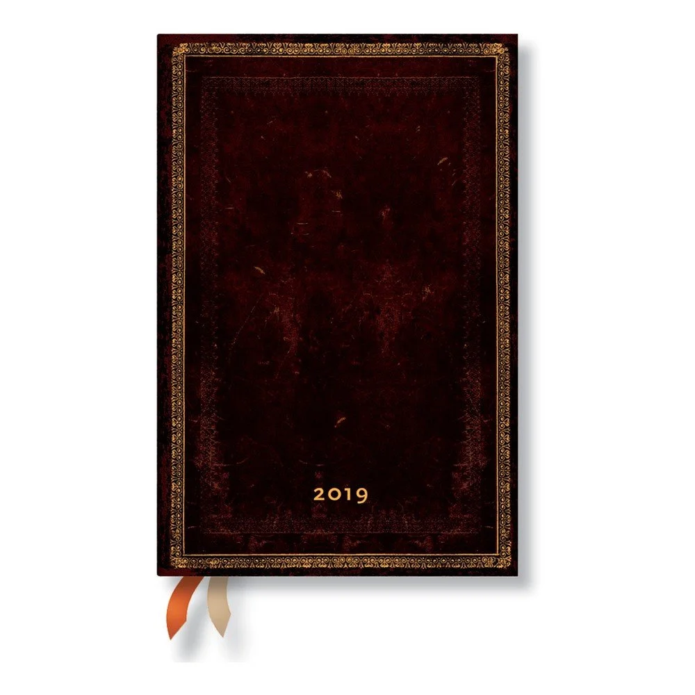 Diář na rok 2019 Paperblanks Black Moroccan Verso, 10 x 14 cm v:1135998