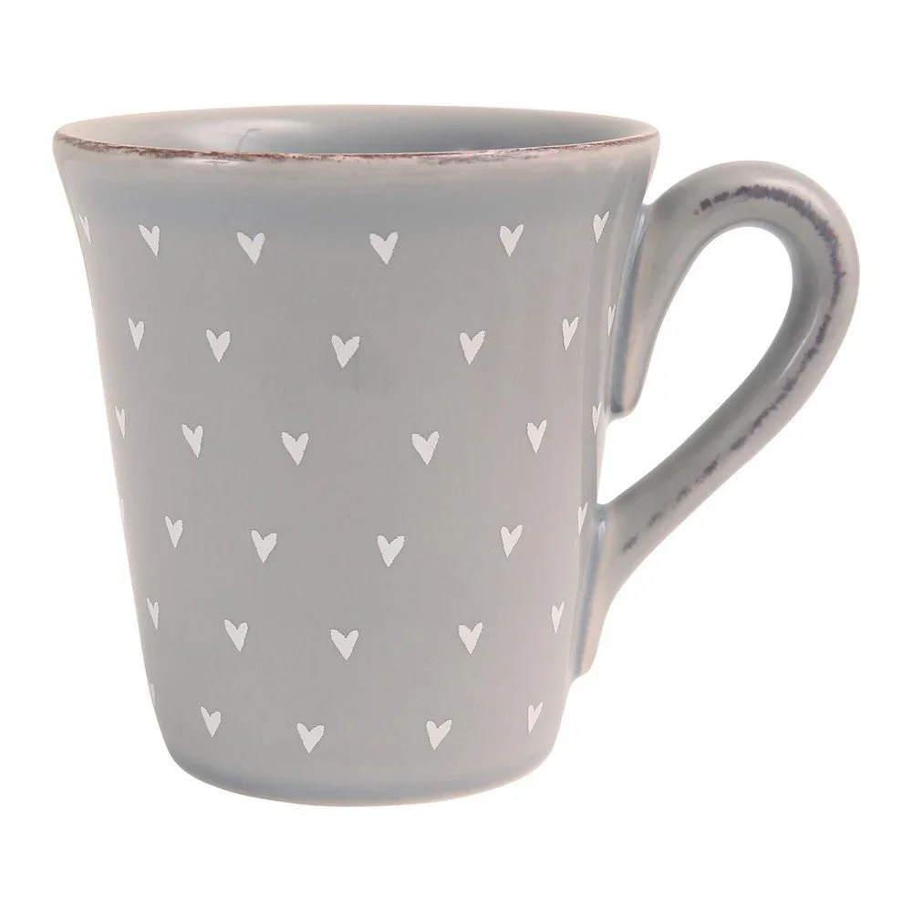 Šedý kameninový hrnek Côté Table Coeurs, 500 ml v:985056