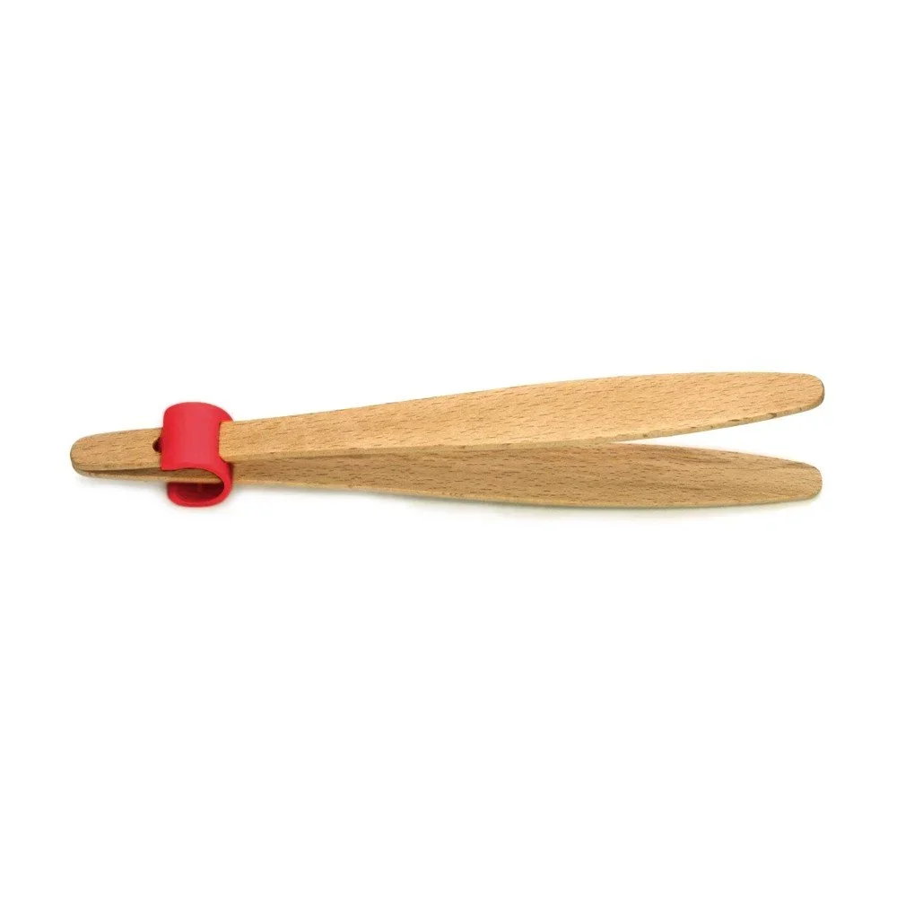 Kleště na okurky s červeným detailem z bukového dřeva Jean Dubost Handy, délka 22 cm v:1023848