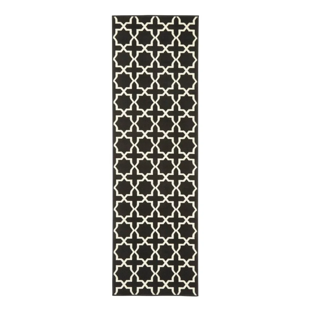 Černo-bílý běhoun Hanse Home Basic Glam, 80 x 400 cm v:1026640