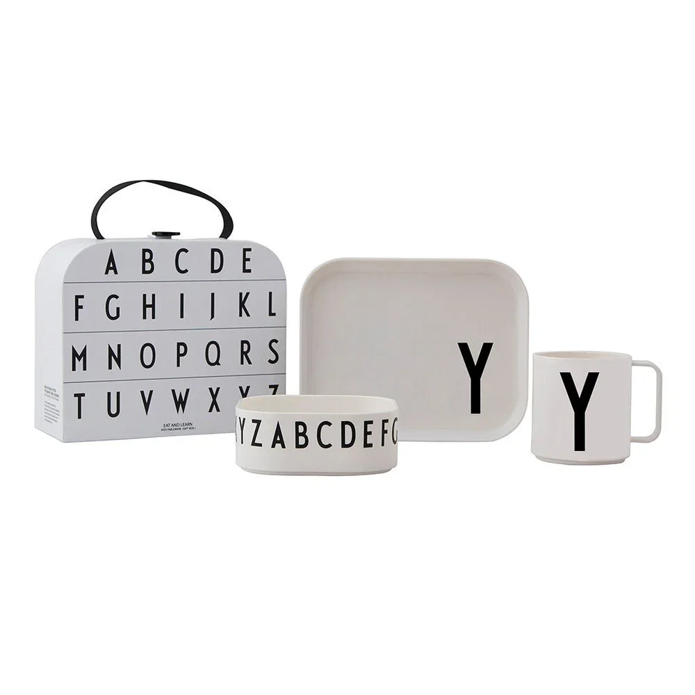 3dílný dětský jídelní set s kufříkem Design Letters Classics Y v:1417791 3dílný dětský jídelní set s kufříkem Design Letters Classics Y v:1417791