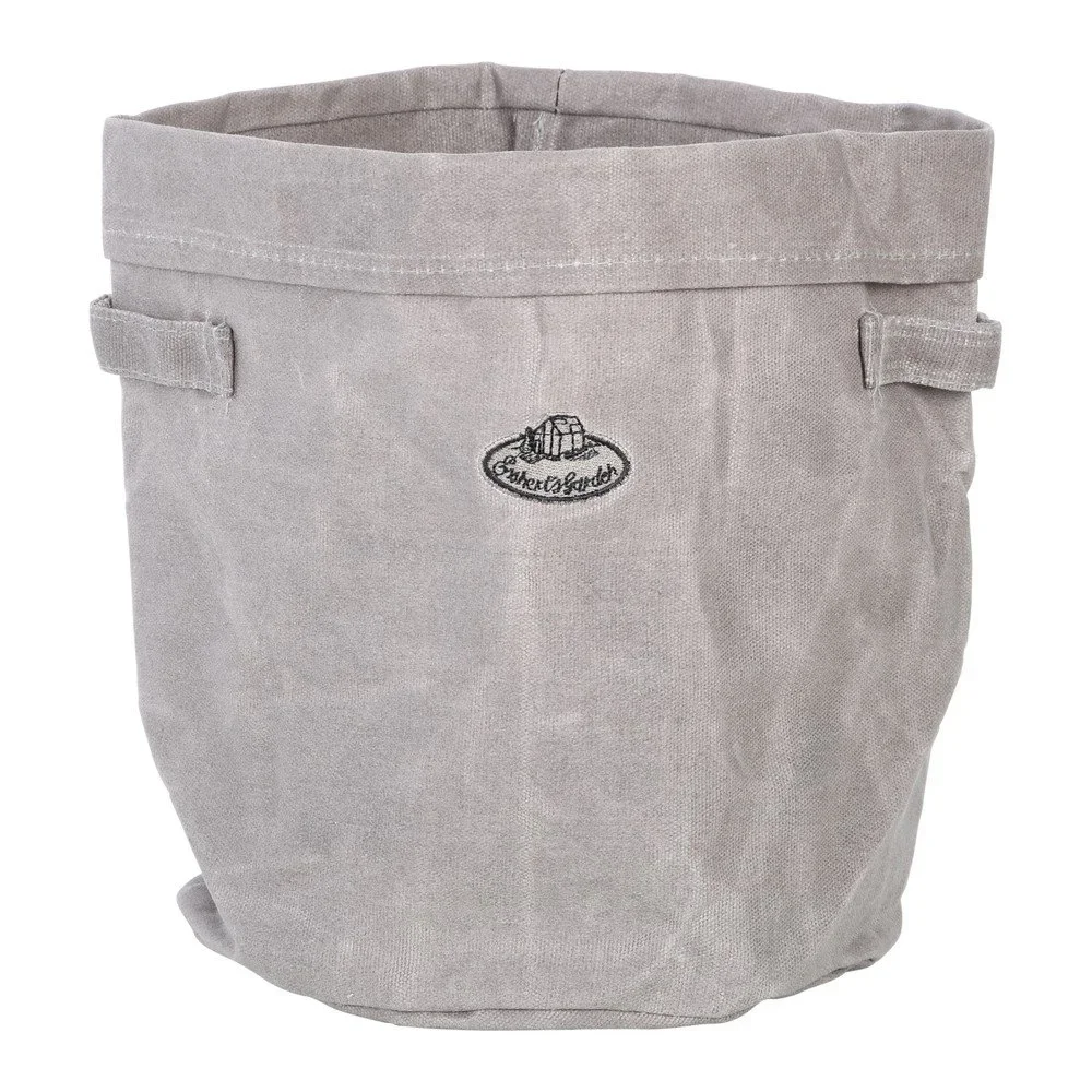 Šedý pytel s uchy z voskovaného plátna Esschert Design, ⌀ 22 cm v:1378663