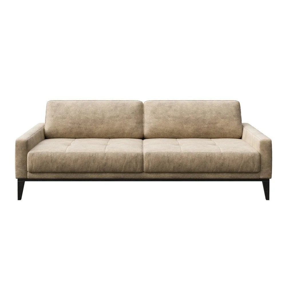 Béžová pohovka z imitace kůže MESONICA Musso Tufted, 210 cm v:964202
