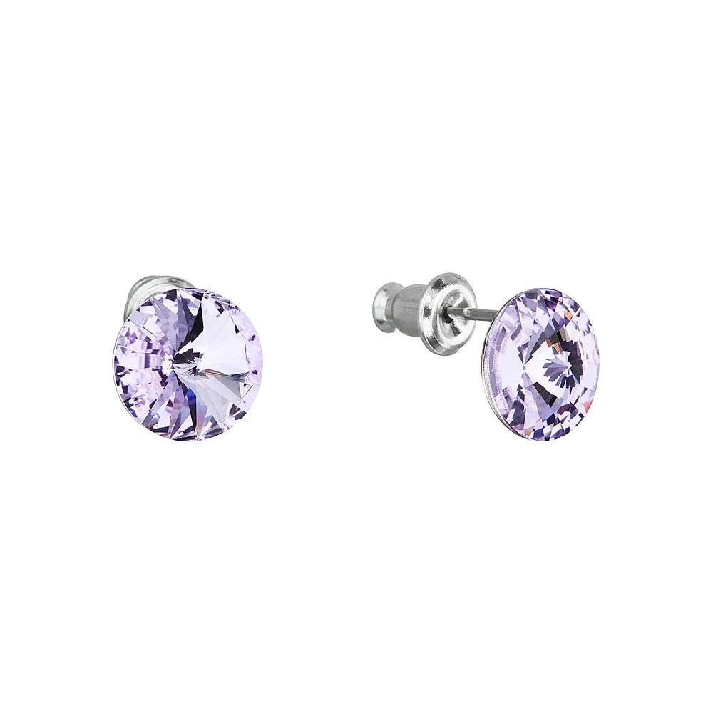 Fialové náušnice se Swarovski krystaly Je Veux Merma, ⌀ 8 mm v:1152146