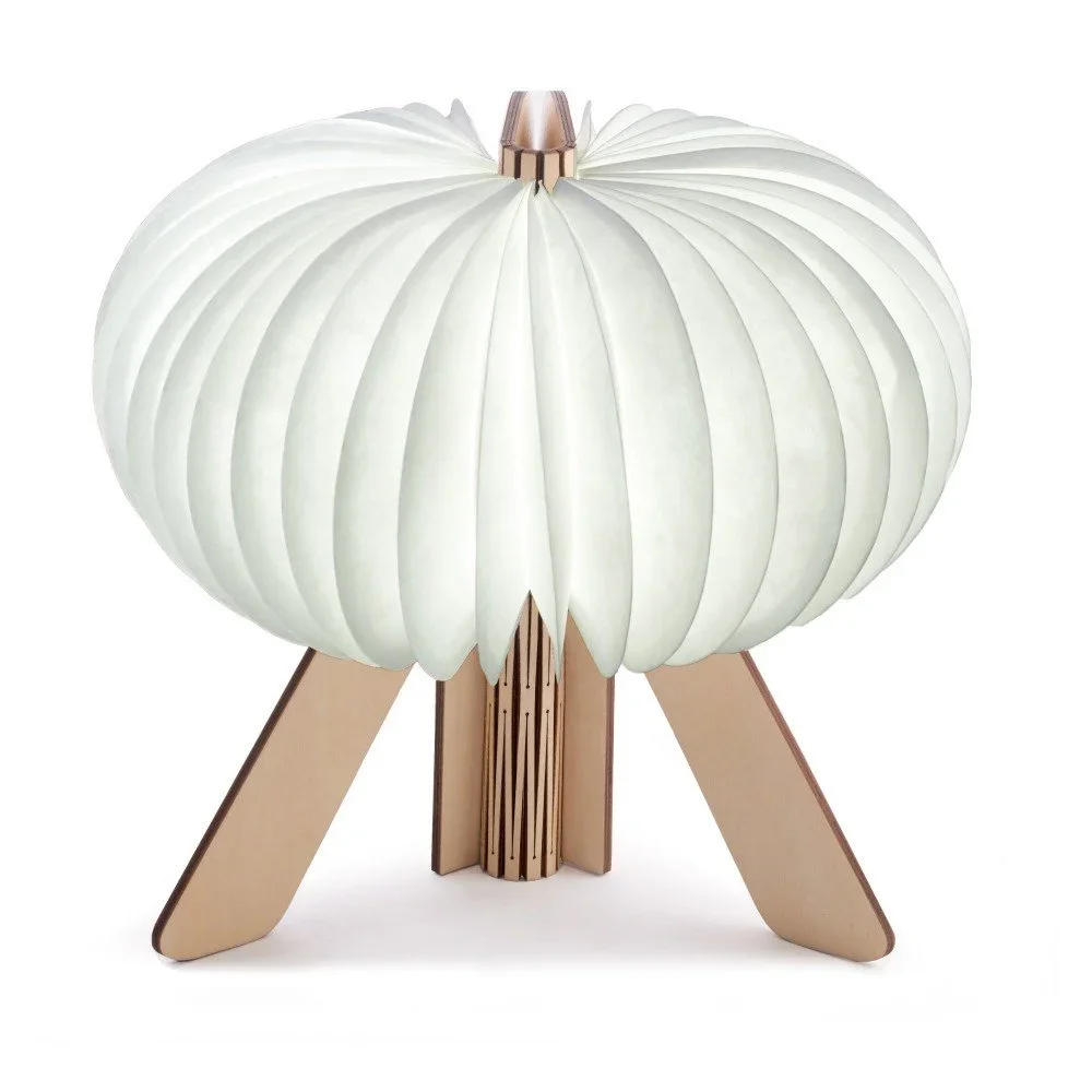 Hnědo-bílá skládací stolní lampa Gingko Space Maple v:1134342