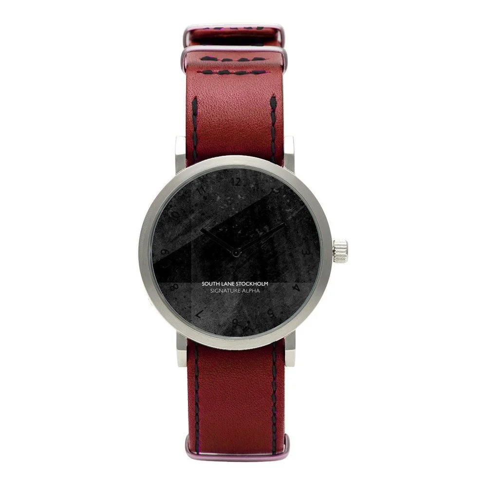 Unisex hodinky s červeným řemínkem South Lane Stockholm Signature All Black v:872728