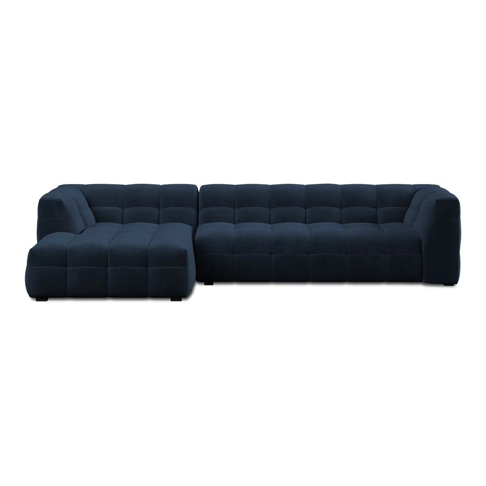 Modrá sametová rohová pohovka Windsor & Co Sofas Vesta, levý roh v:1413307