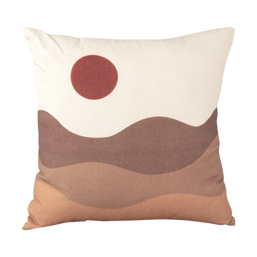 Hnědo-béžový bavlněný polštář PT LIVING Sand Sunset, 45 x 45 cm v:1424557