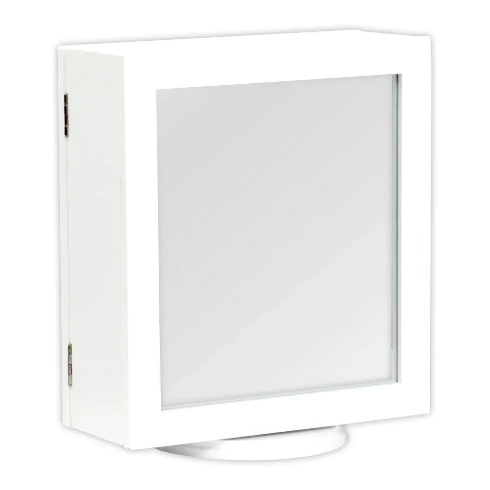 Bílý stolek se zrcadlem a úložným prostorem Mauro Ferretti Specchio, 30 x 35 cm v:912054 Bílý stolek se zrcadlem a úložným prostorem Mauro Ferretti Specchio, 30 x 35 cm v:912054