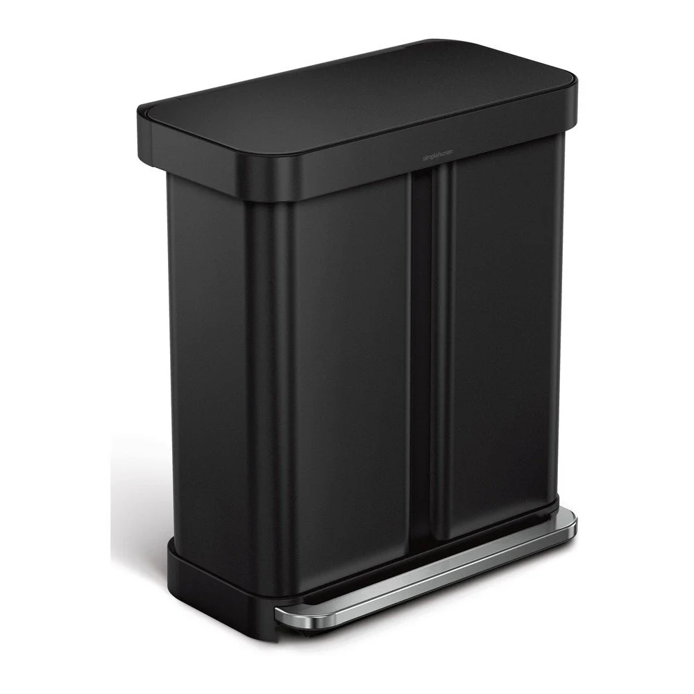 Pedálový ocelový odpadkový koš na tříděný odpad 58 l – simplehuman v:1564028
