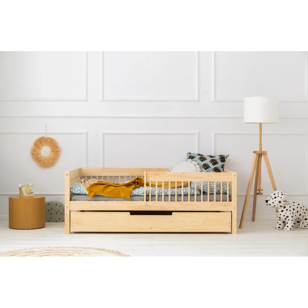 Dětská postel s výsuvným lůžkem s úložným prostorem s roštem v přírodní barvě 90x190 cm CPW – Adeko v:1720540