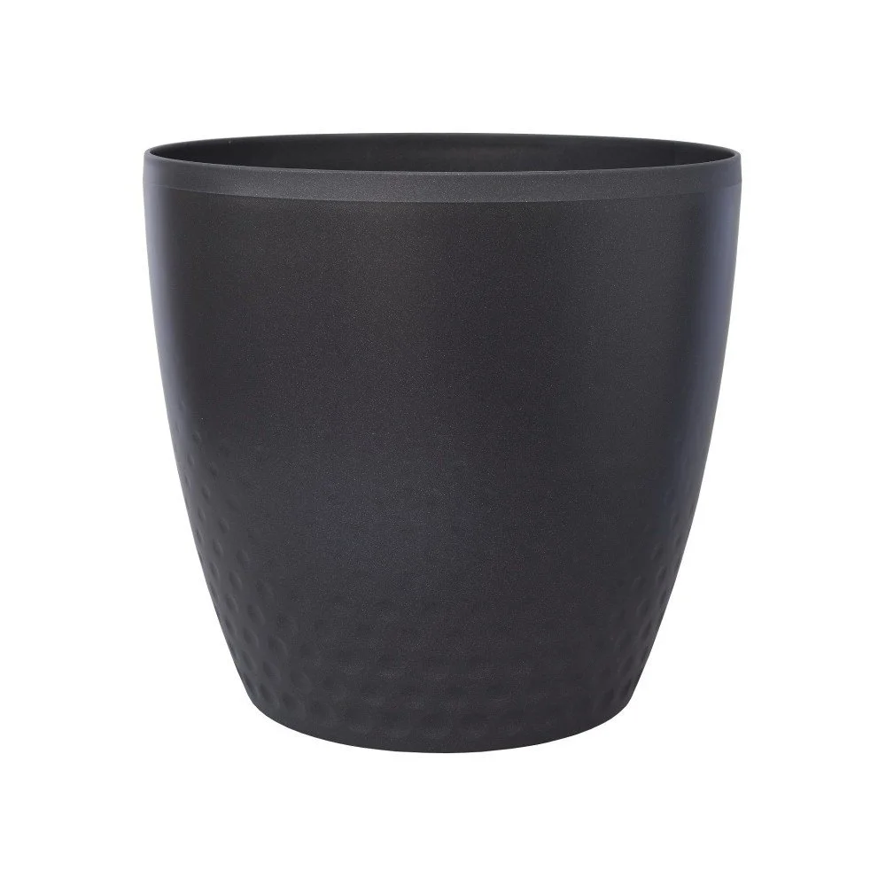 Antracitově šedý květináč Plastia Perla, ø 31,5 cm v:1145448