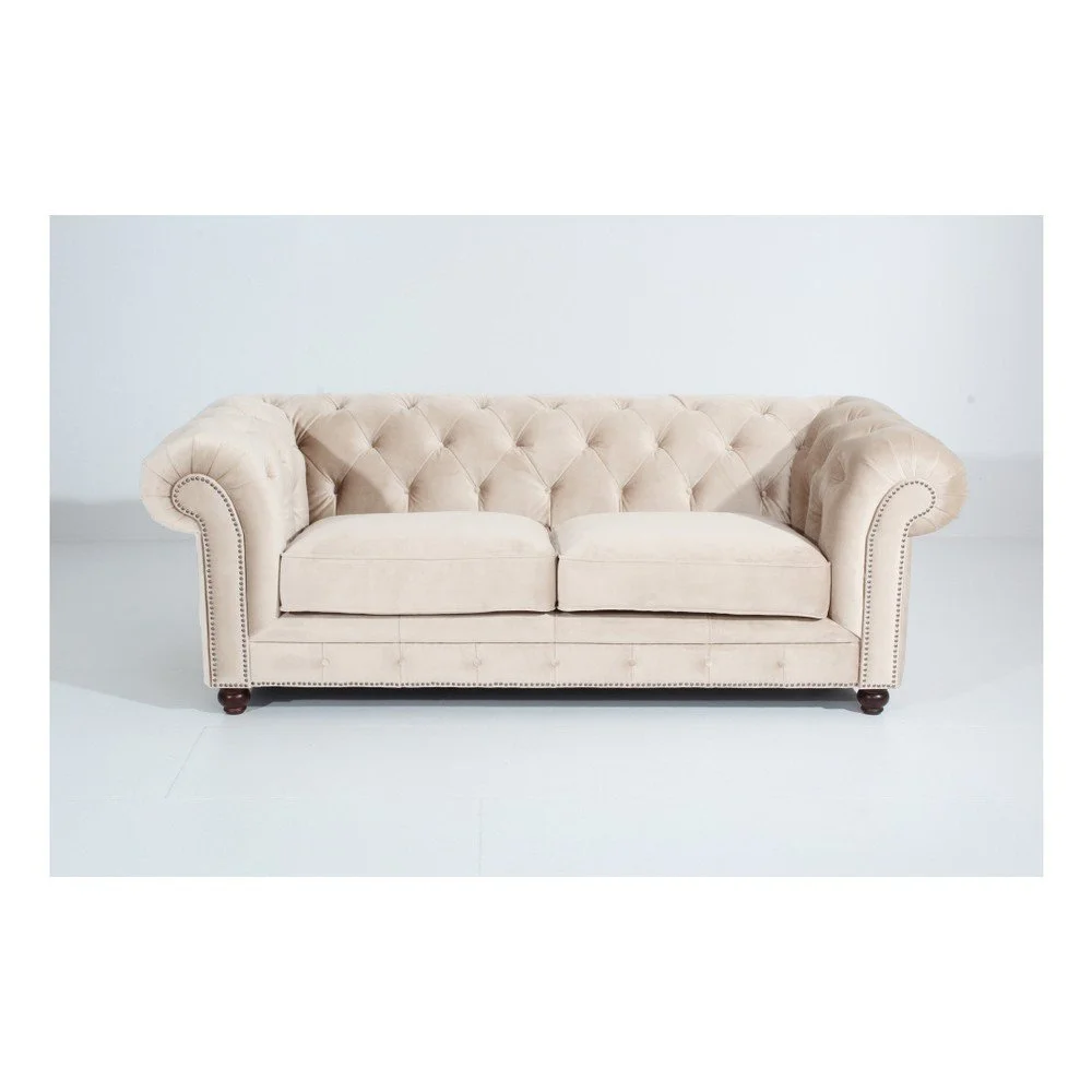Krémová pohovka Max Winzer Orleans Velvet, 216 cm v:909384