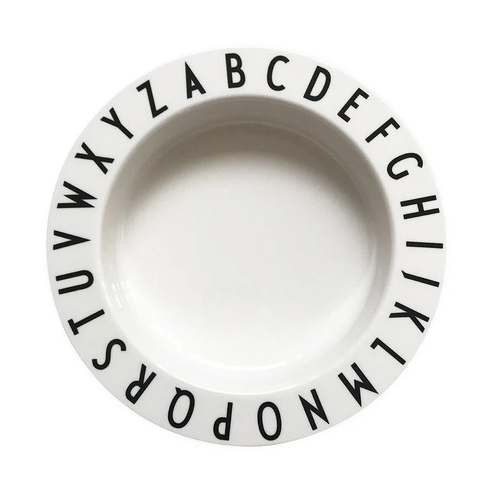 Bílý dětský hluboký talíř Design Letters Eat & Learn, ø 15,5 cm v:1417725