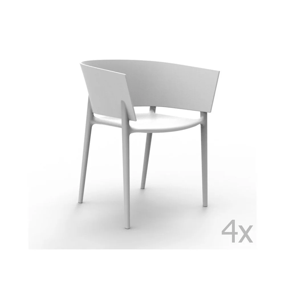 Sada 4 bílých zahradních židlí Vondom Africa v:843094