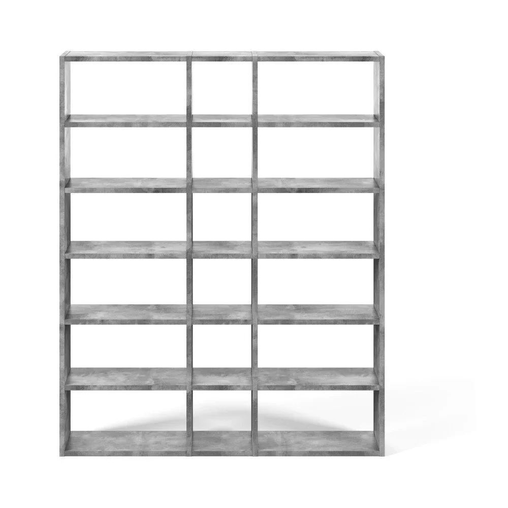 Šedá knihovna v dekoru betonu TemaHome Pombal, výška 224 cm v:990074