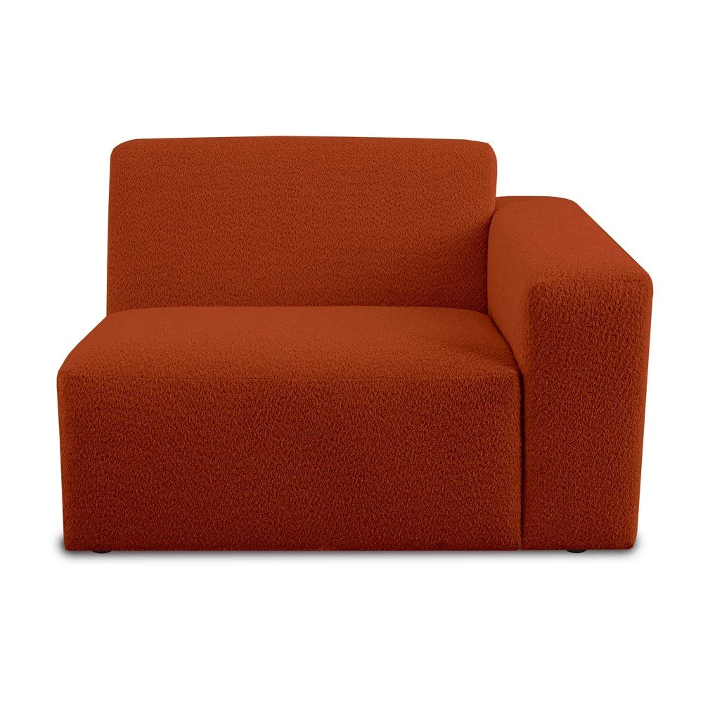 Modul pohovky z textilie bouclé v cihlové barvě Roxy – Scandic v:1654016