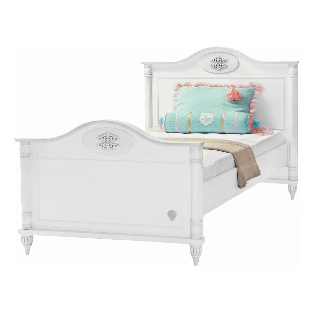 Bílá jednolůžková postel Romantic Bed, 100 x 200 cm v:1207878