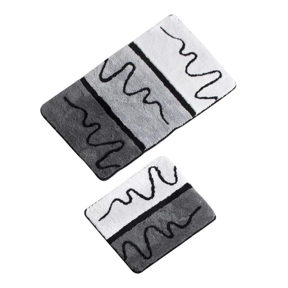 Sada 2 šedých koupelnových předložek Linen Bath Mat Linus v:1156274