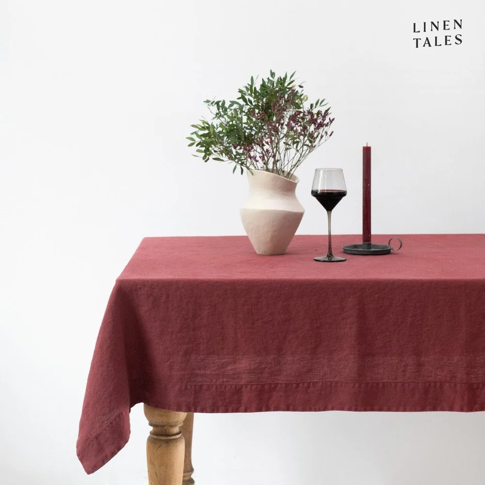 Lněný ubrus 140x250 cm Marsala – Linen Tales v:1805962