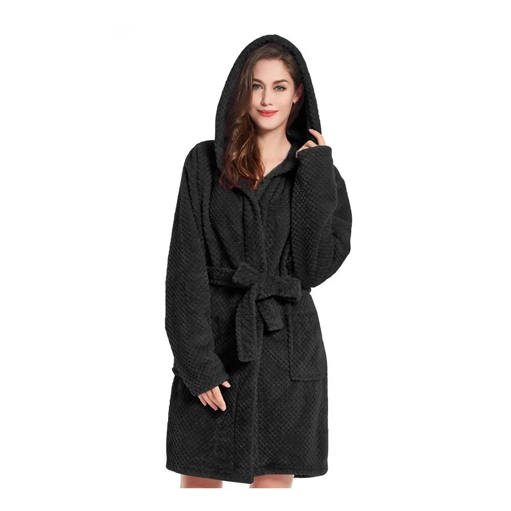 Černý unisex župan z mikrovlákna DecoKing Sleepyhead, velikost XS v:1190354