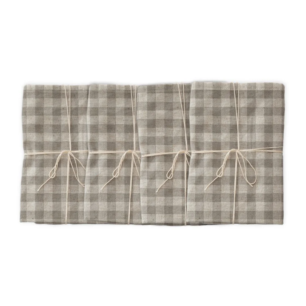 Sada 4 látkových ubrousků s příměsí lnu Really Nice Things Grey Vichy, 43 x 43 cm v:1339729