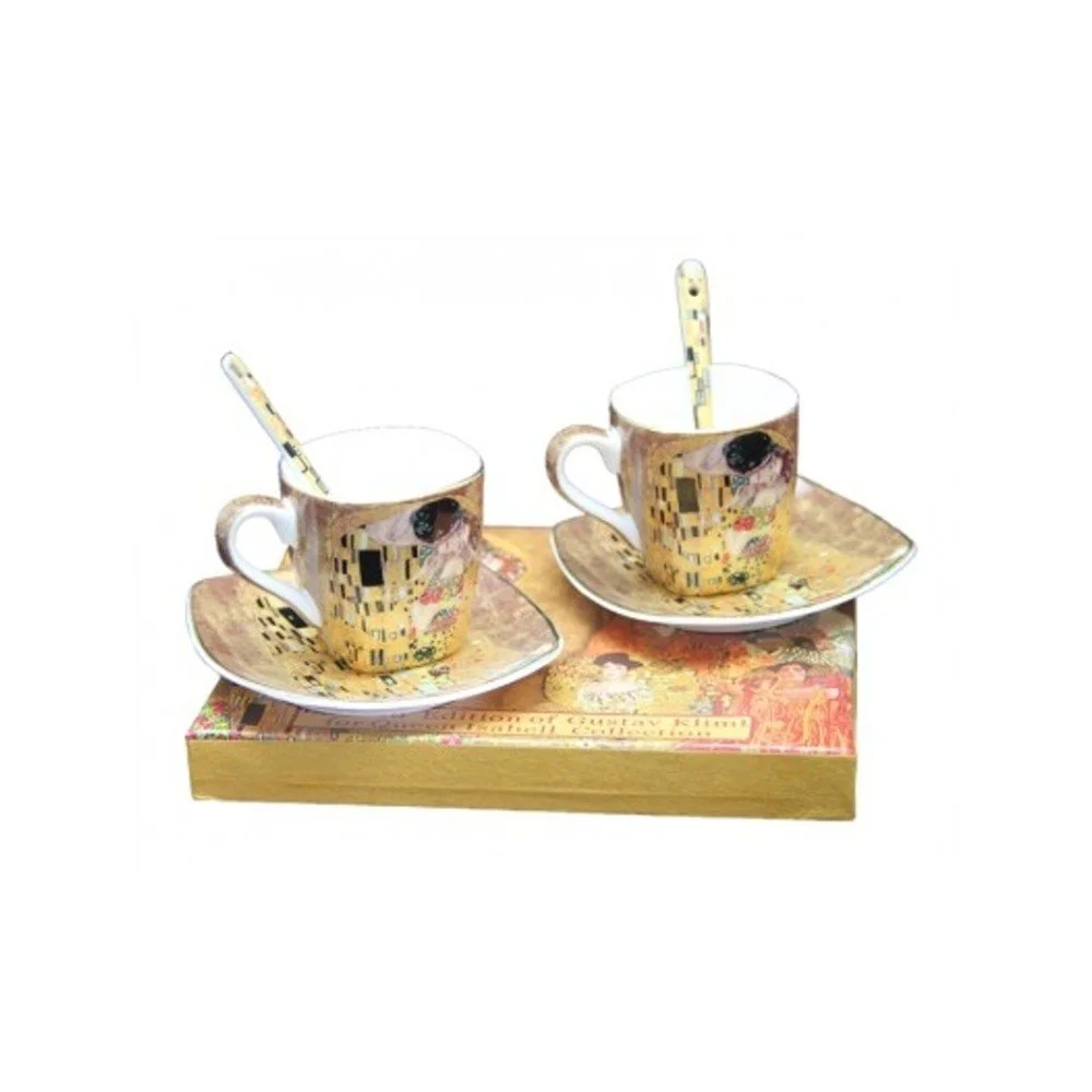 Sada 2 šálků s podšálky a lžičkami HOME ELEMENTS Klimt Espresso v:1289382