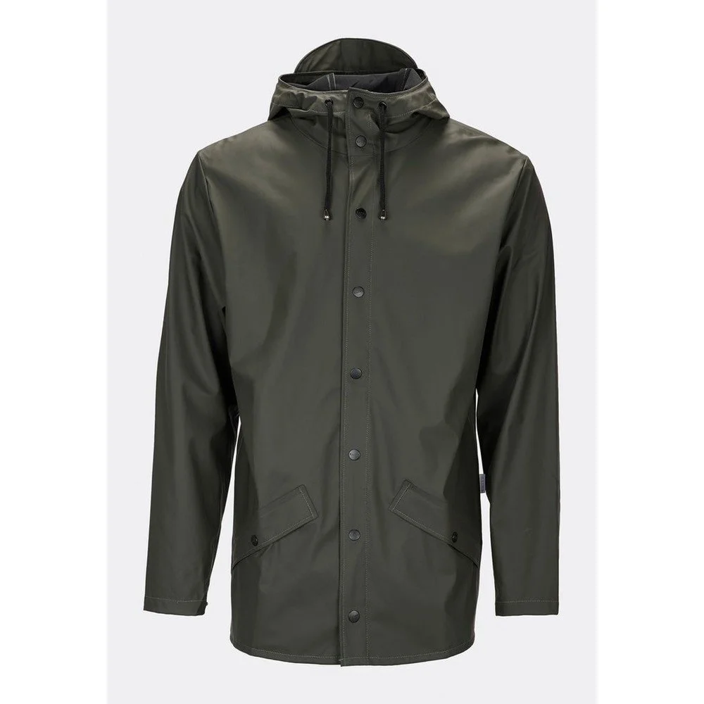 Tmavě zelená unisex bunda s vysokou voděodolností Rains Jacket, velikost XXS / XS v:1319162