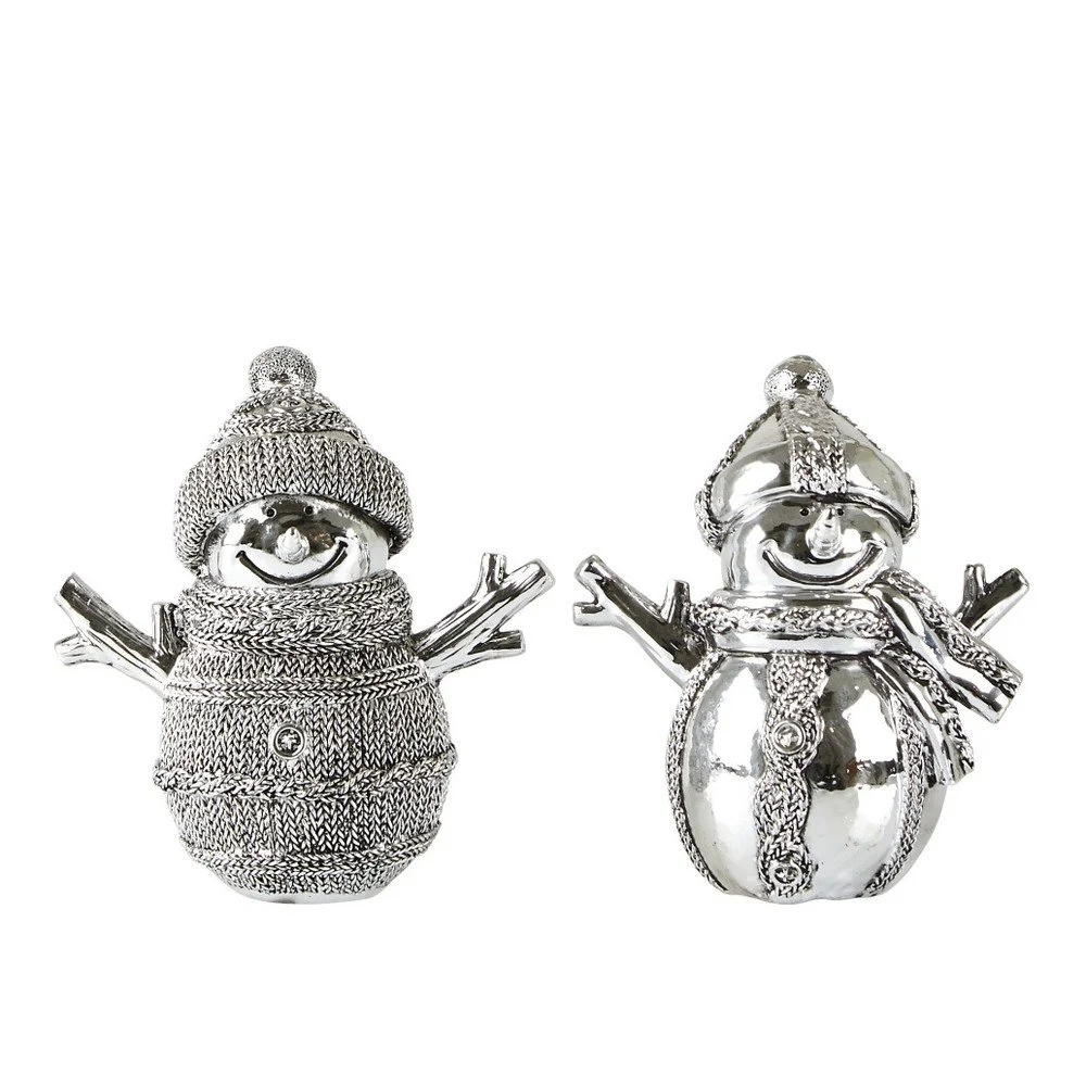 Sada 2 vánočních sošek KJ Collection Snowman, výška 13 cm v:721324
