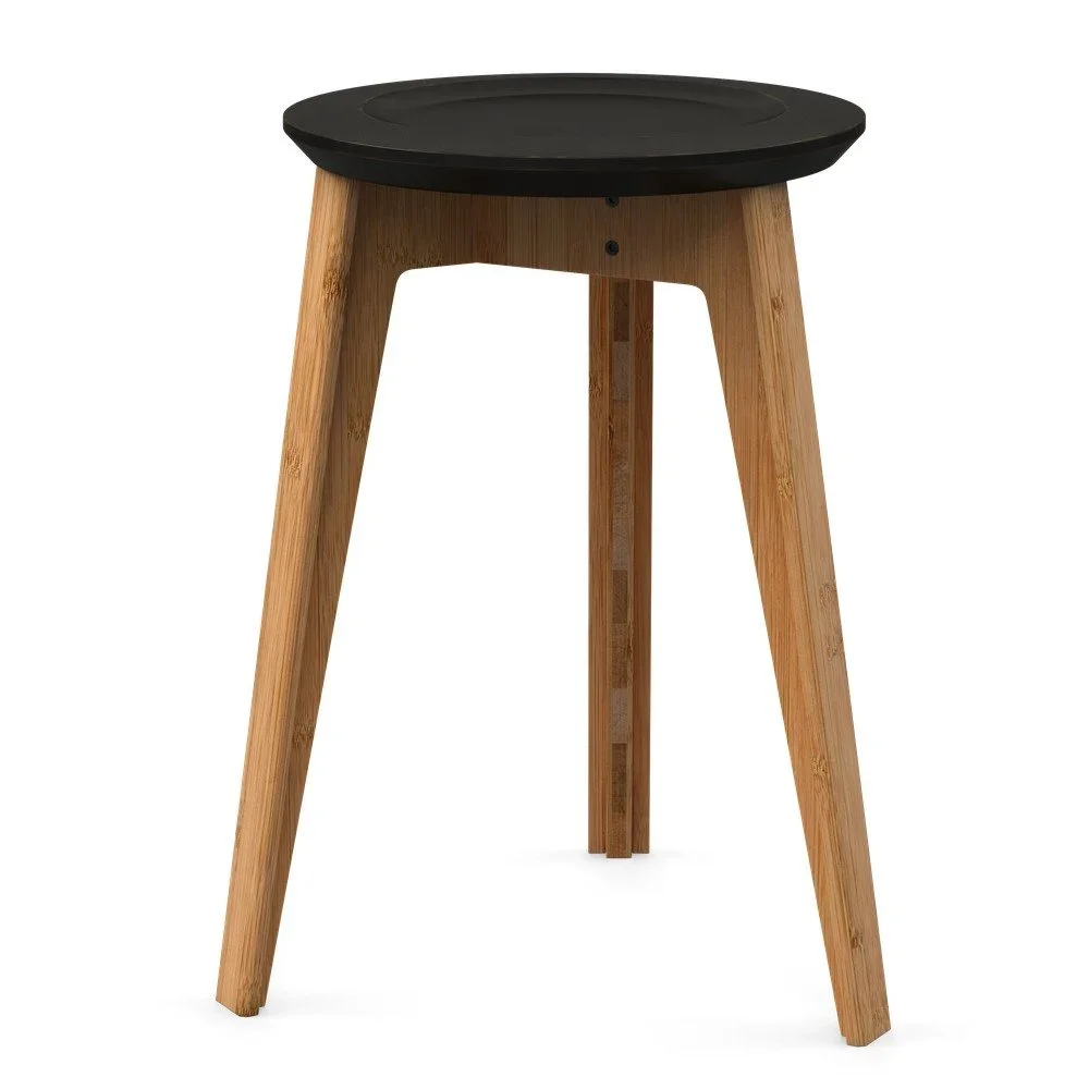 Bambusová stolička s černým sedátkem z bukového dřeva We Do Wood Button v:917436