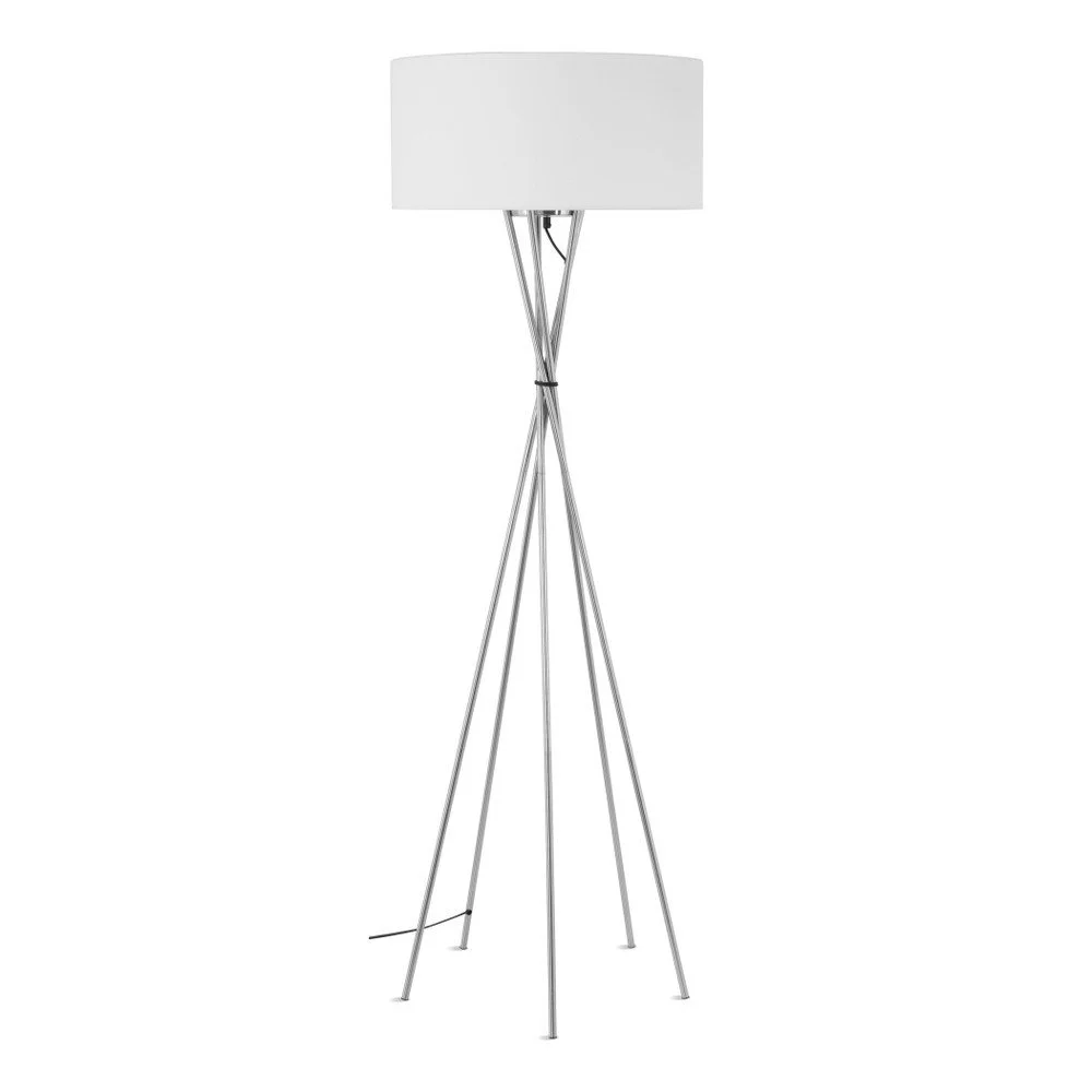 Šedá volně stojící lampa s bílým stínidlem Citylights Lima v:926836