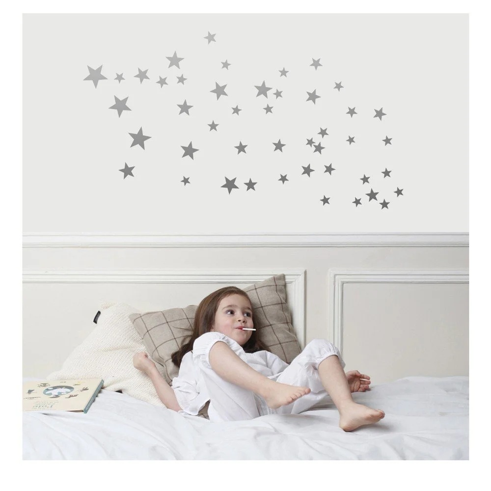 Nástěnné samolepky ve stříbrné barvě Art For Kids Stars v:970572