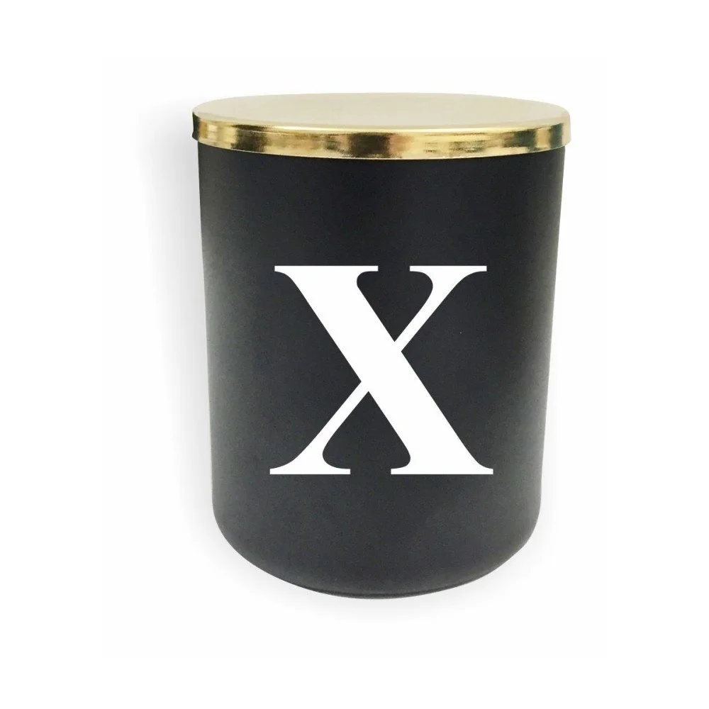 Černo-bílá svíčka North Carolina Scandinavian Home Decors Monogram Glass Candle X v:1193312