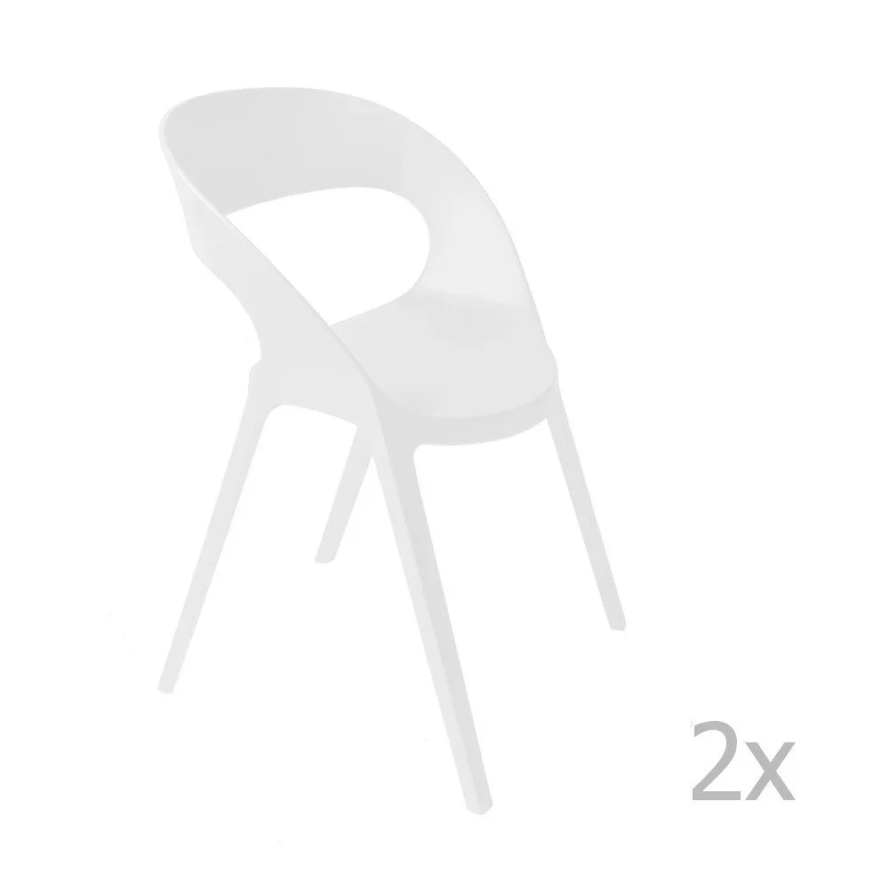 Sada 2 bílých zahradních židlí Resol Carla v:829078