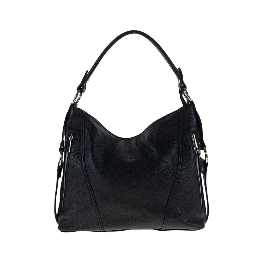 Černá kožená kabelka Pitti Bags Ginger v:793378