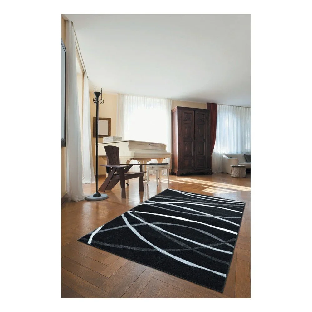 Koberec Webtappeti Intarsio Ola Negra, 140 x 200 cm v:967866