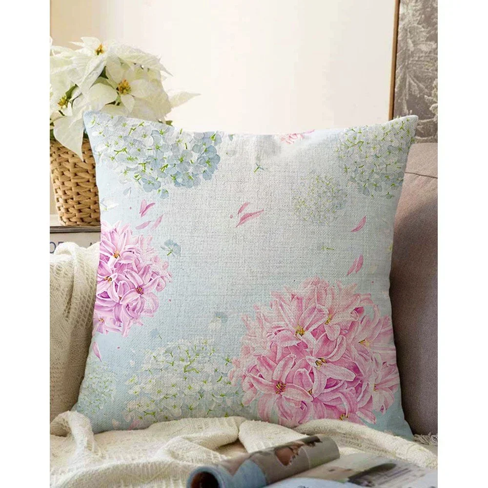 Modrý povlak na polštář s příměsí bavlny Minimalist Cushion Covers Peony, 55 x 55 cm v:1377849