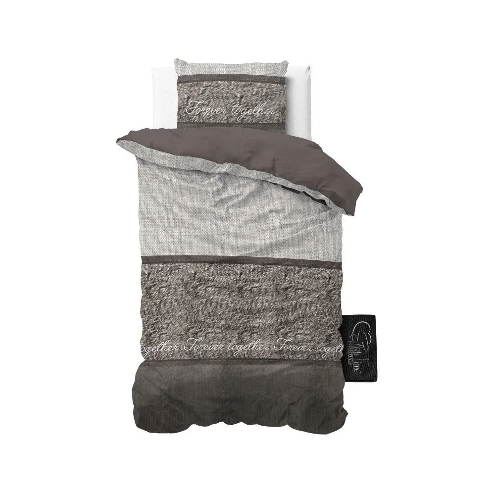 Šedé povlečení z mikroperkálu Sleeptime Warm Skin, 140 x 220 cm v:905410