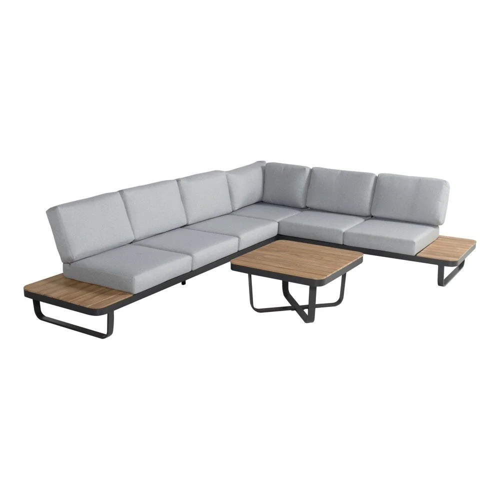 Zahradní lounge set pro 5 v šedo-přírodní barvě Vilette – Hartman v:1504770