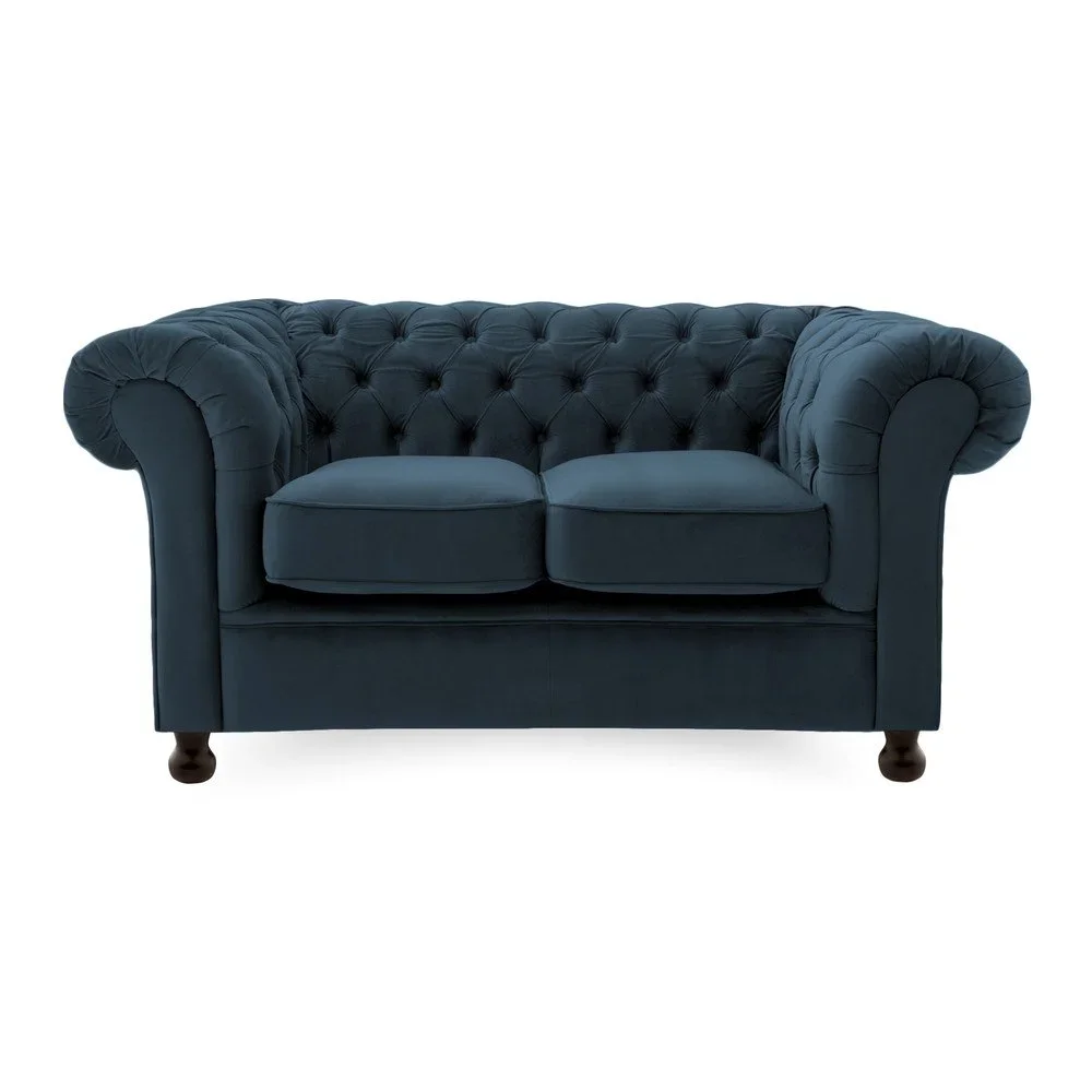 Tmavě modrá dvoumístná pohovka Vivonita Chesterfield v:1084572