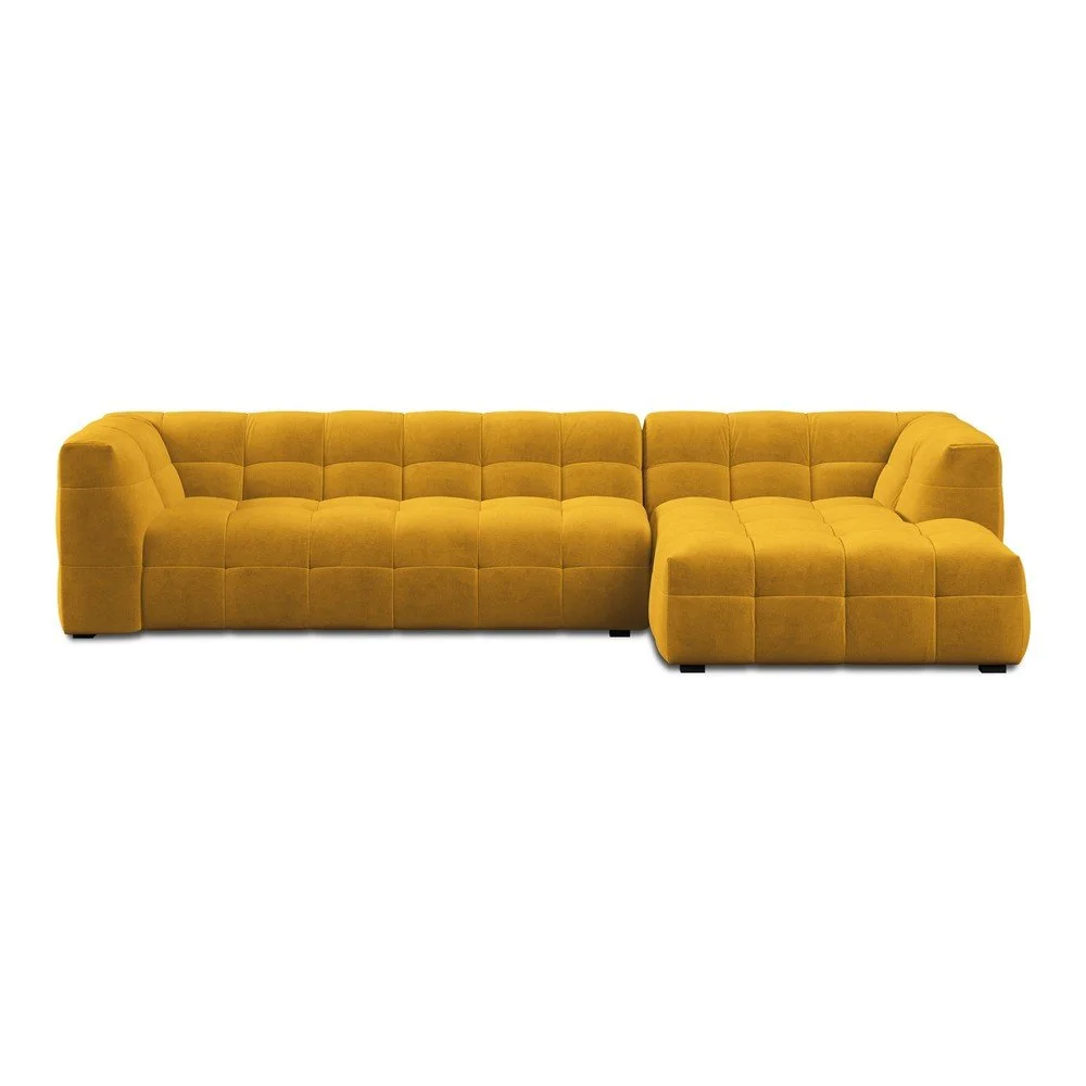 Žlutá sametová rohová pohovka Windsor & Co Sofas Vesta, pravý roh v:1413313