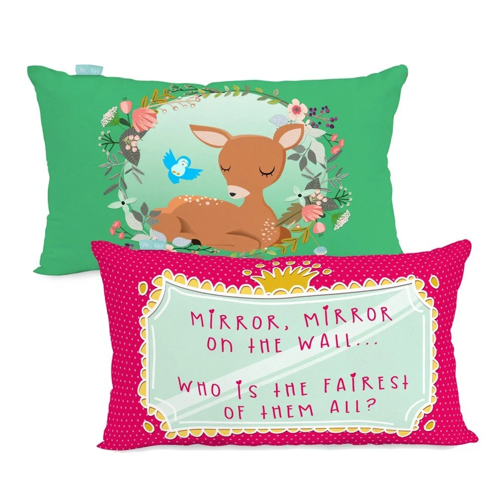 Oboustranný bavlněný povlak na polštář Mr. Fox Snow White, 50 x 30 cm v:718602