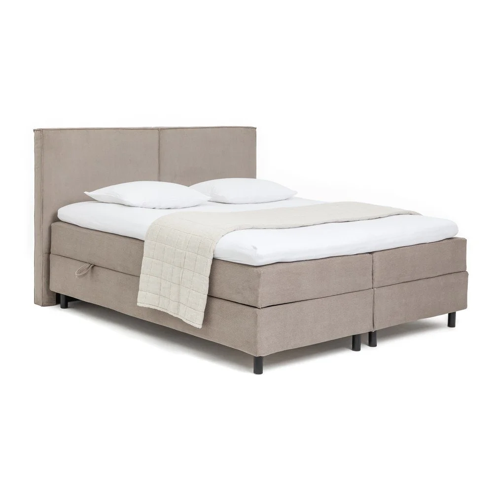 Boxspring postel taupe s úložným prostorem 160x200 cm Elva Bold – Bonami Selection v:1756688